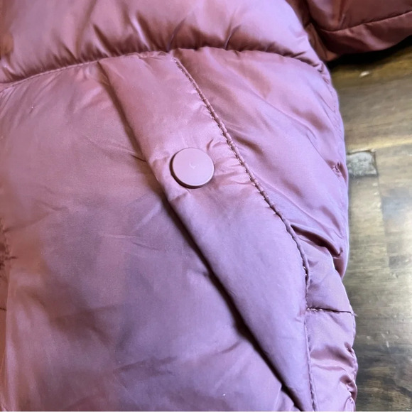 Zara Quilted Puffer Jacket Brown Hood Hooded Zip Up Button Boxy Neutral - Picture 8 of 8